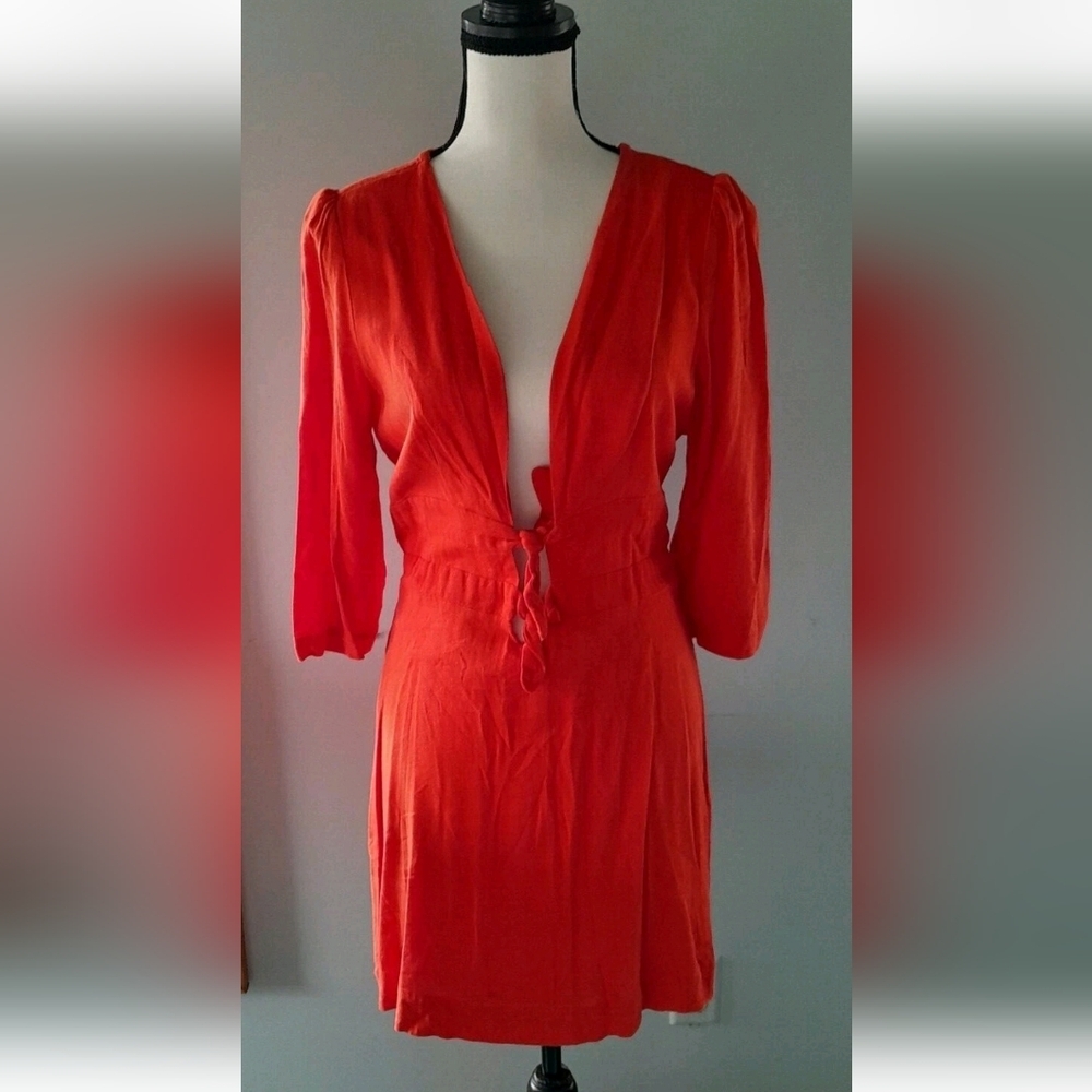 Free People Orange Midi Dress